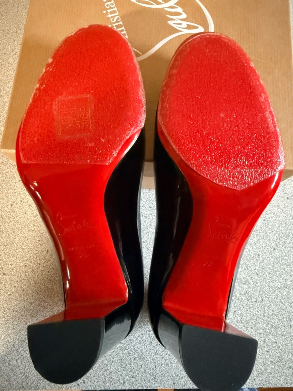 Christian Louboutin Lady Gena 85 Black Patent Pumps Size 35 (US 5) Worn Once - Picture 5 of 6